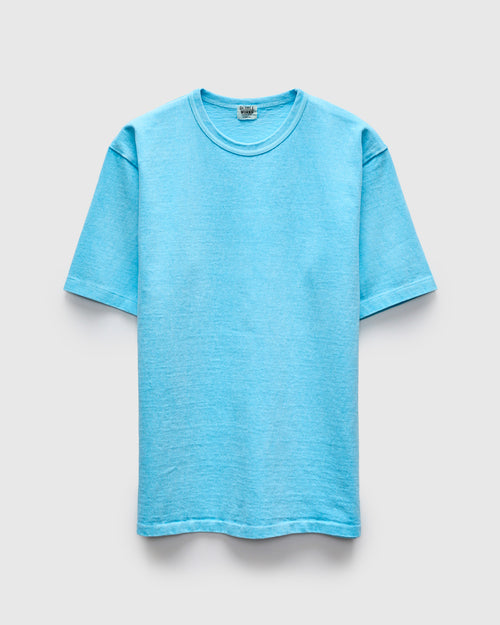 Stand Wheeler Pigment-Dyed T-Shirt in Light Blue