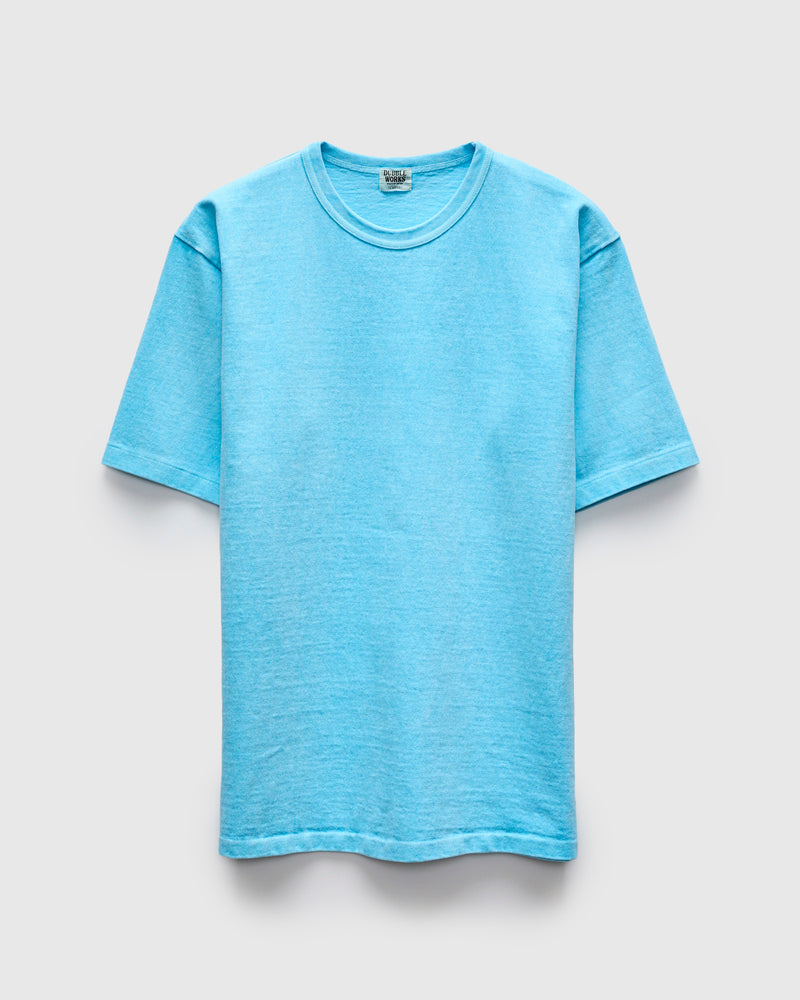 Stand Wheeler Pigment-Dyed T-Shirt in Light Blue