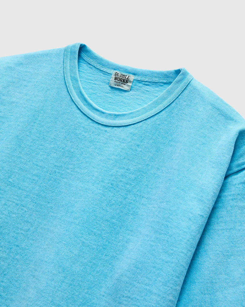 Stand Wheeler Pigment-Dyed T-Shirt in Light Blue