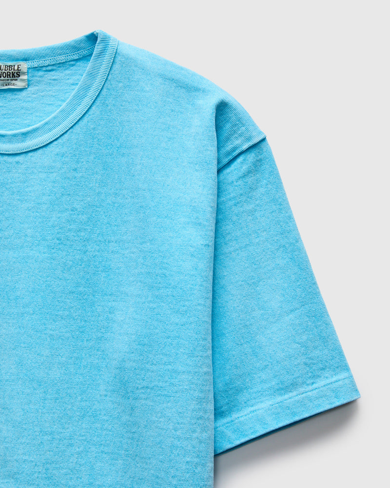 Stand Wheeler Pigment-Dyed T-Shirt in Light Blue