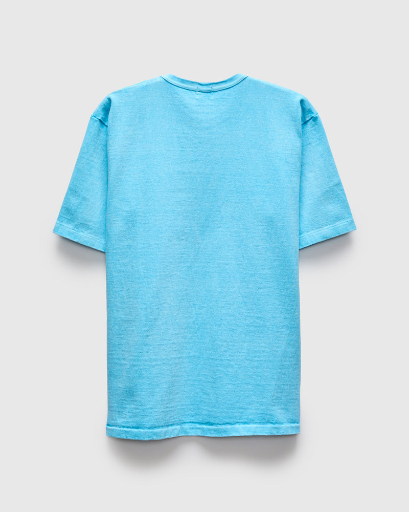Stand Wheeler Pigment-Dyed T-Shirt in Light Blue