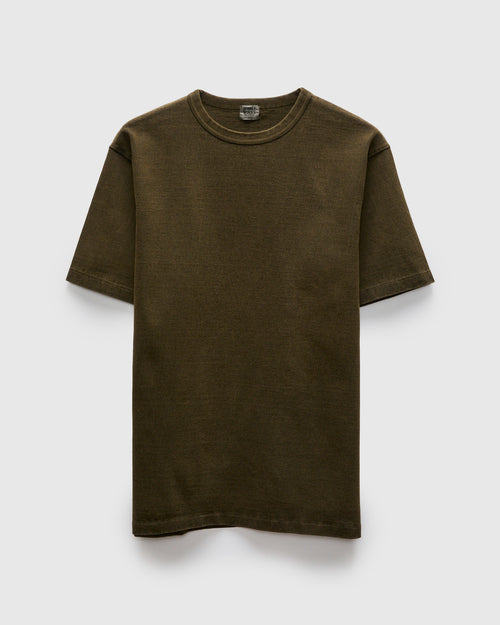 Stand Wheeler Special Pigment-Dyed T-Shirt in Khaki x Black