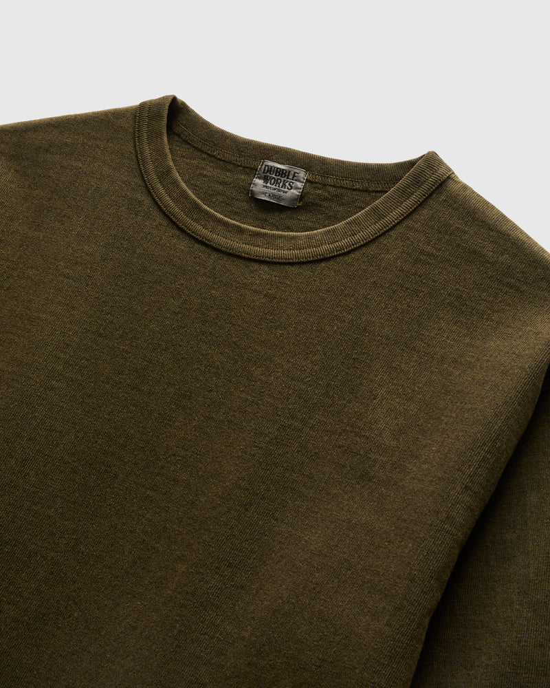 Stand Wheeler Special Pigment-Dyed T-Shirt in Khaki x Black