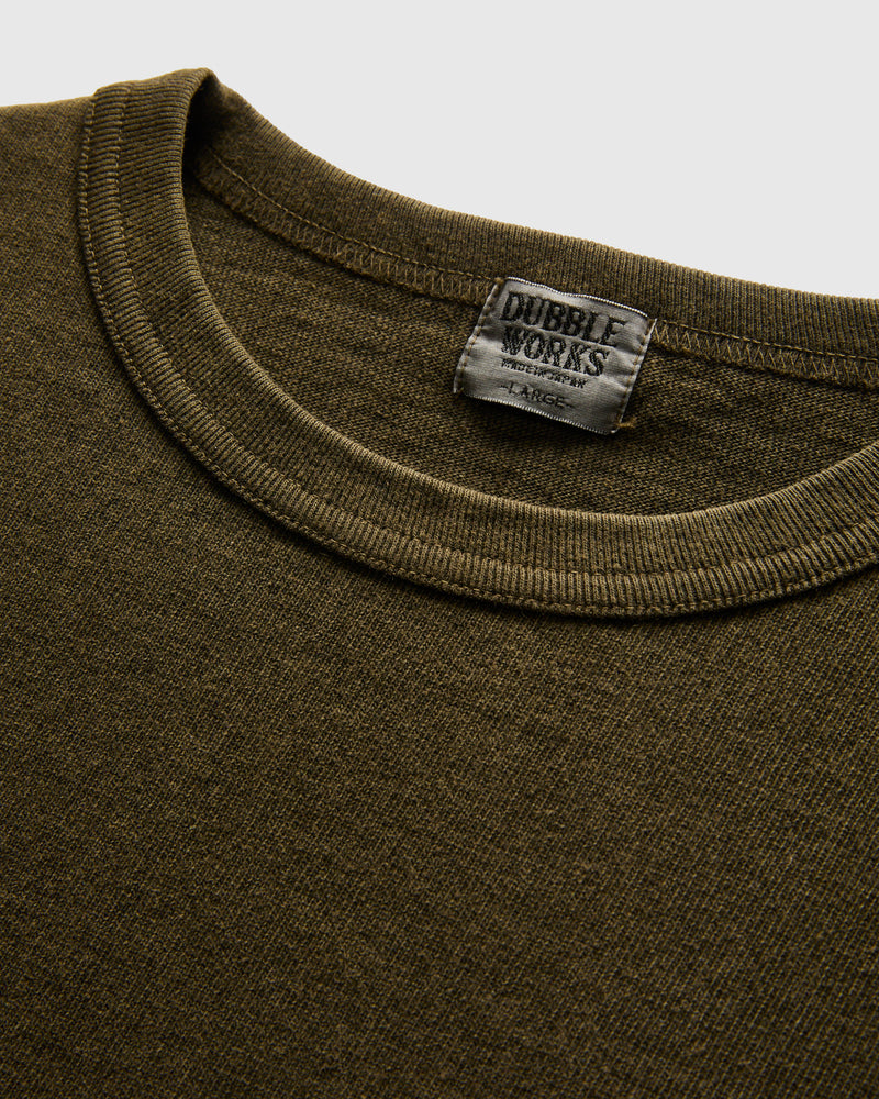Stand Wheeler Special Pigment-Dyed T-Shirt in Khaki x Black