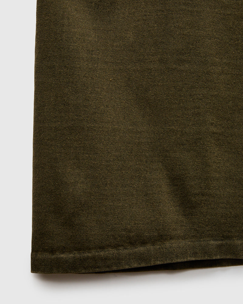 Stand Wheeler Special Pigment-Dyed T-Shirt in Khaki x Black