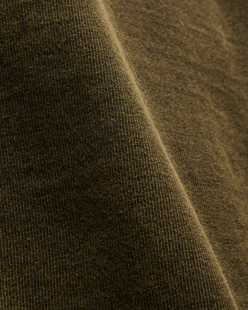 Stand Wheeler Special Pigment-Dyed T-Shirt in Khaki x Black