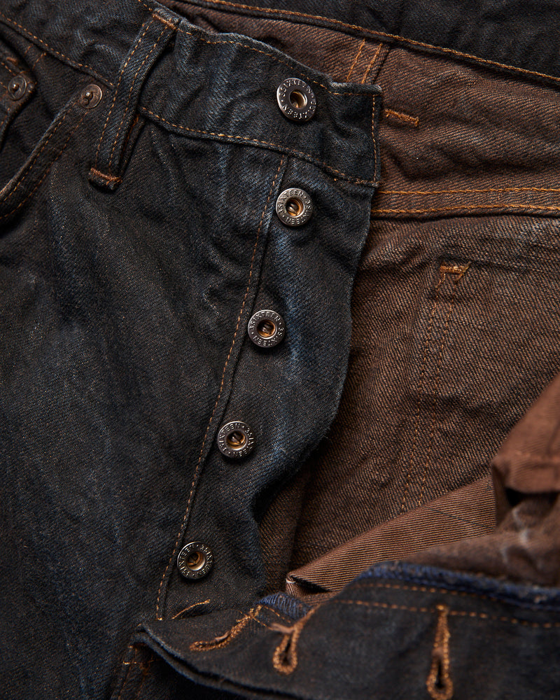 "Natural Dye Pack" 14oz Brown Selvedge Denim - Relaxed Straight Fit