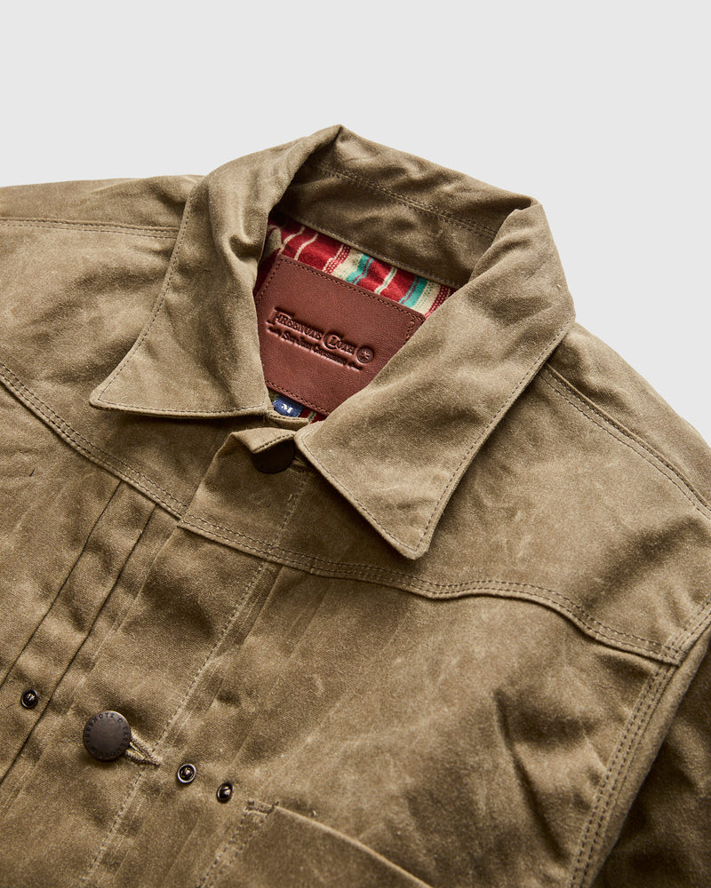 Waxed Canvas Riders Jacket in Tobacco Brown