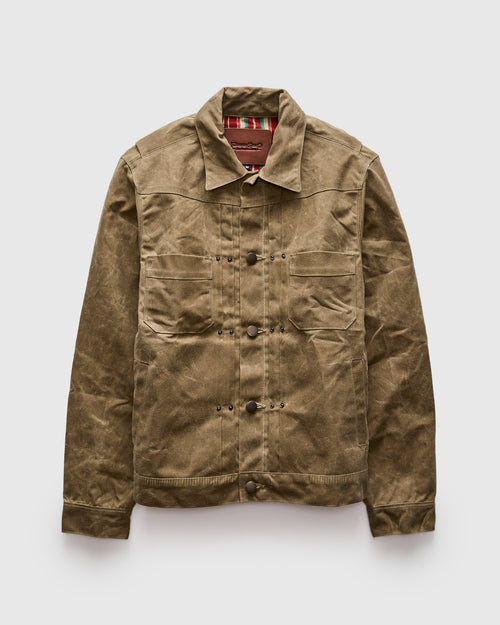 Waxed Canvas Riders Jacket in Tobacco Brown