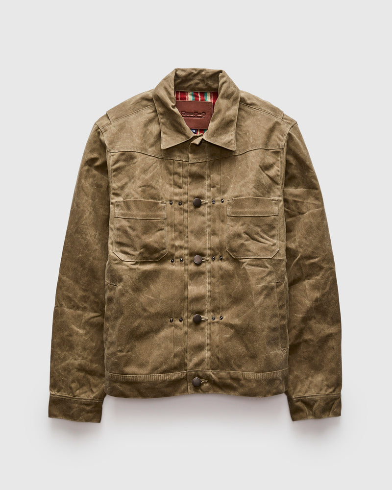 Waxed Canvas Riders Jacket in Tobacco Brown