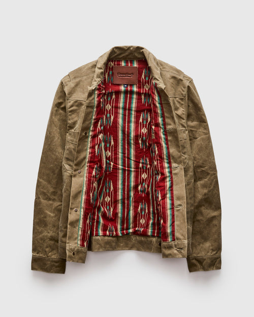 Waxed Canvas Riders Jacket in Tobacco Brown