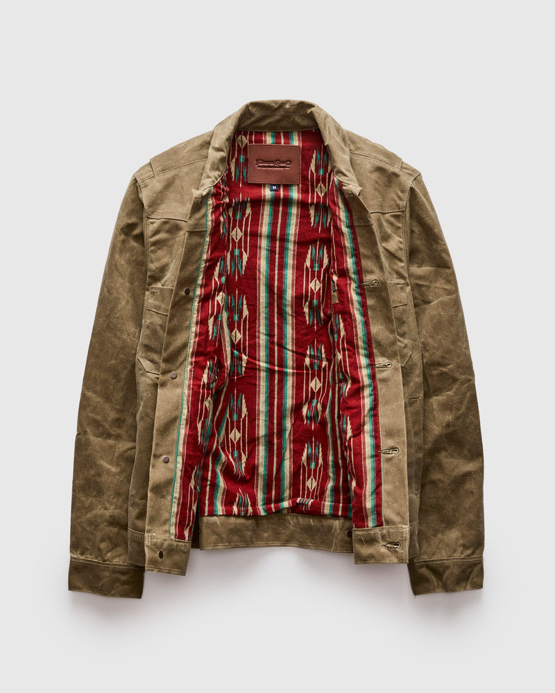 Waxed Canvas Riders Jacket in Tobacco Brown