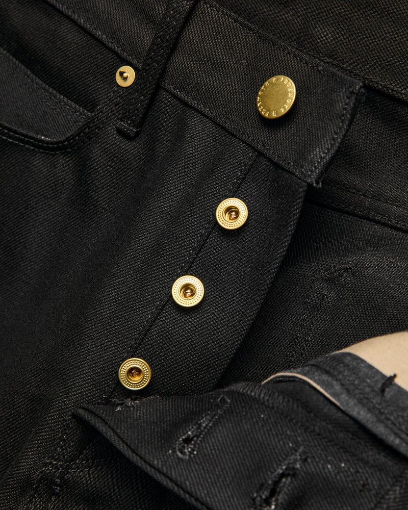 "Black Portola" 15.75oz Double Black Selvedge Denim - Tapered Fit