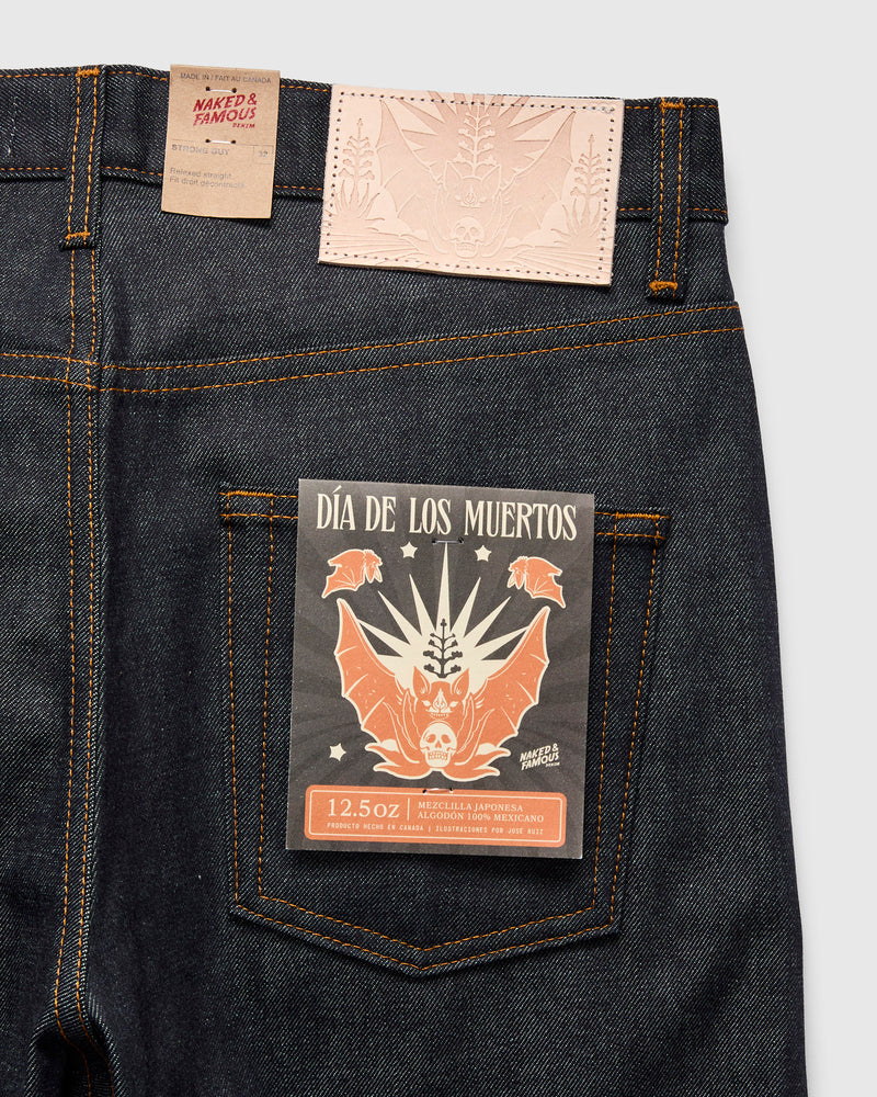 "Dia De Los Muertos Bat" 12.5oz Selvedge Denim - Strong Guy Fit