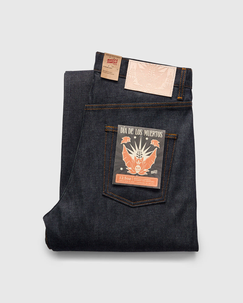 "Dia De Los Muertos Bat" 12.5oz Selvedge Denim - Strong Guy Fit