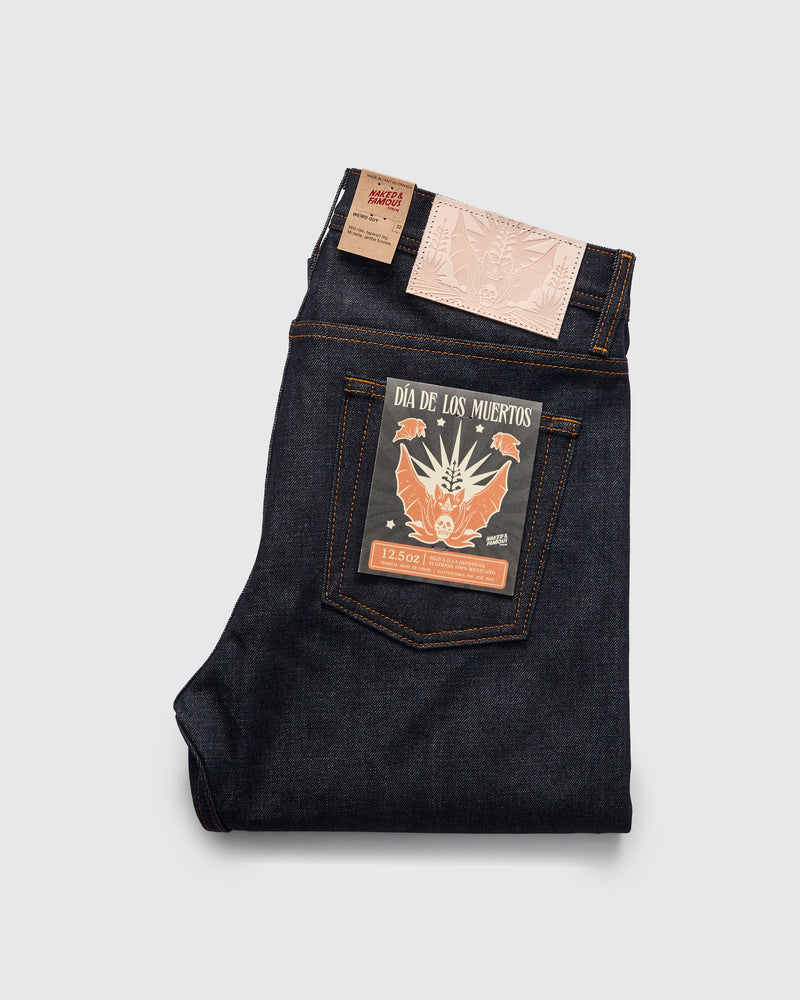"Dia De Los Muertos Bat" 12.5oz Selvedge Denim - Weird Guy Fit