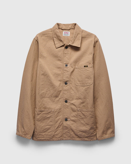 8oz "Betacham" Chambray Coverall Jacket in Beige