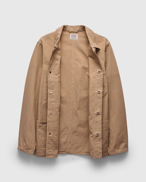 8oz "Betacham" Chambray Coverall Jacket in Beige