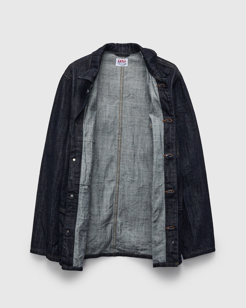 12oz "Loose Weave" Denim Coverall Jacket in Indigo