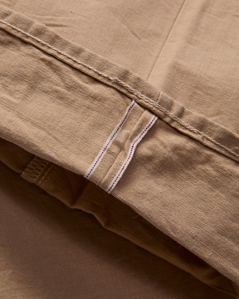 266-8SVCBE "Beige Betacham" 8oz Selvedge Chambray Pants - Relaxed Straight Fit