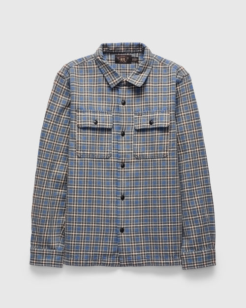 Matlock Plaid Workshirt in Blue Grey