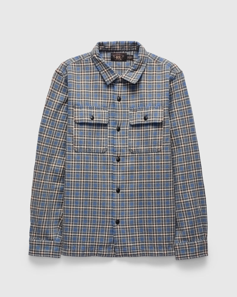 Matlock Plaid Workshirt in Blue Grey