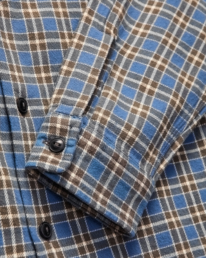Matlock Plaid Workshirt in Blue Grey