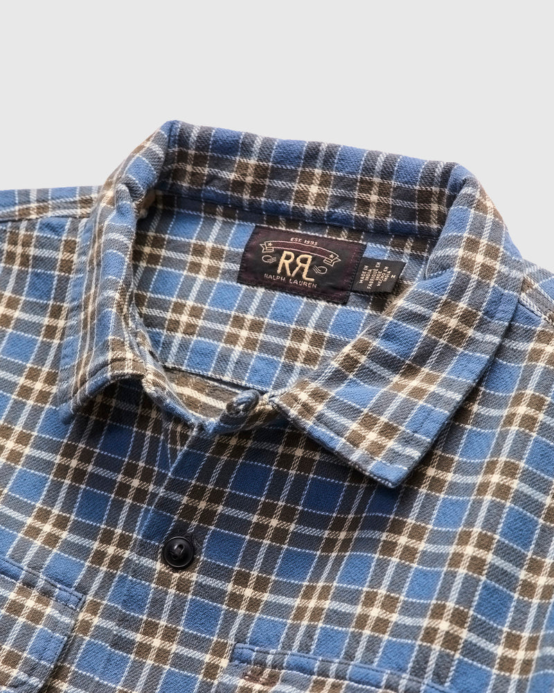 Matlock Plaid Workshirt in Blue Grey