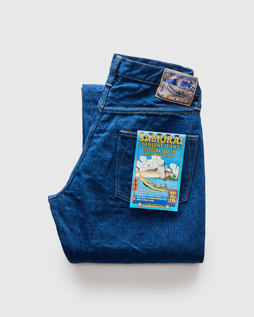 S3000XX15oz-SH "Seigaiha" 15oz Blue Slub Selvedge Denim - Relaxed Straight Fit
