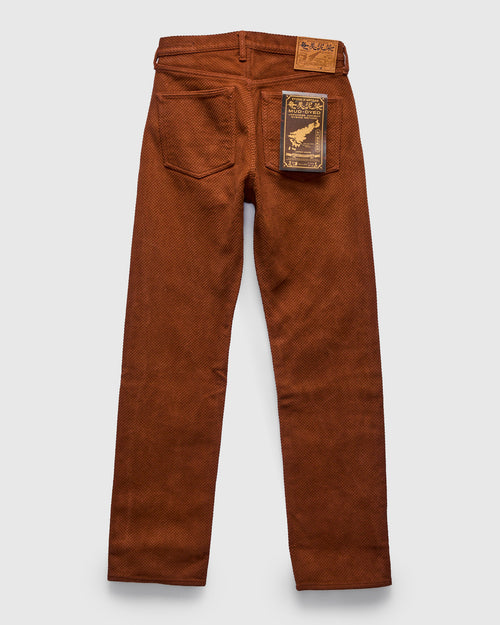 1914W "Amami Mud-Dyed" 17oz Brown Sashiko Jeans - Regular Straight Fit