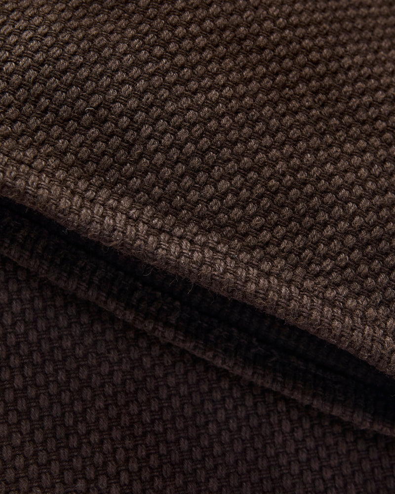 1914W "Amami Mud-Dyed" 17oz Dark Brown Sashiko Jeans - Regular Straight Fit