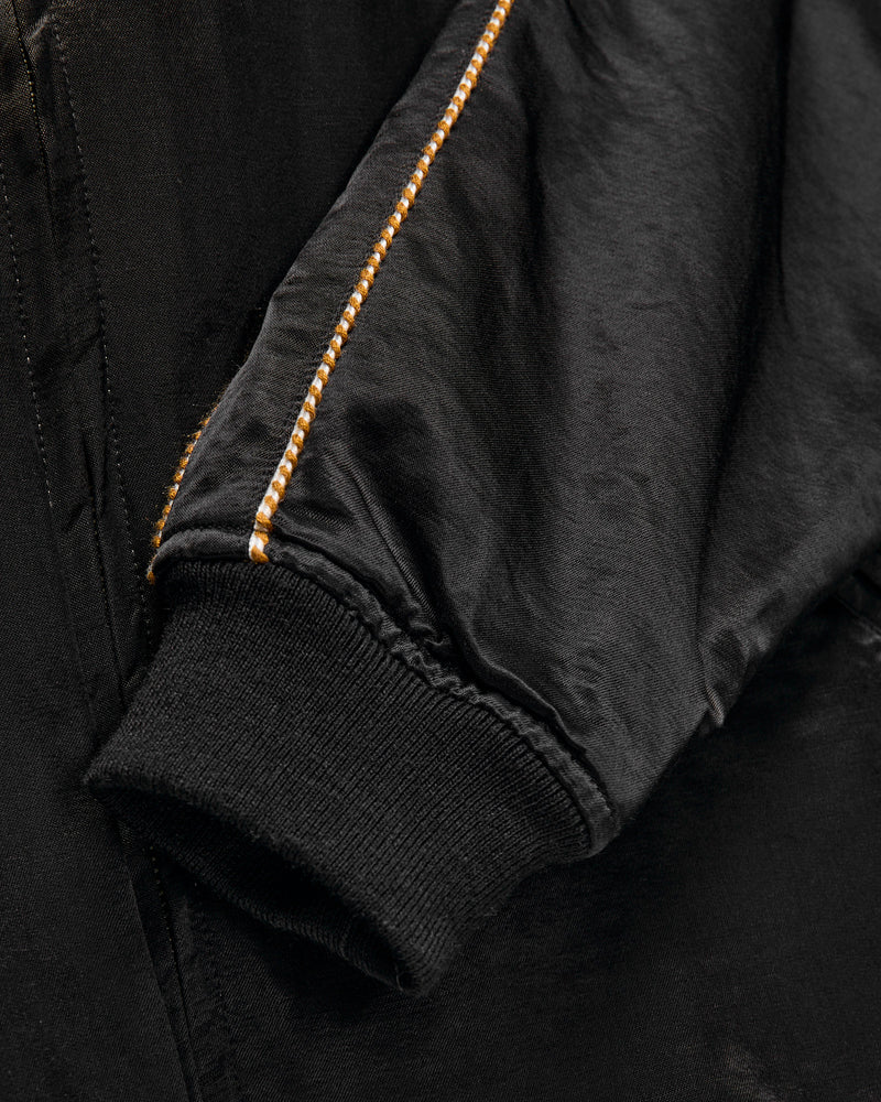 "Bird and Beast" Reversible Sukajan Souvenir Jacket in Black/Ecru