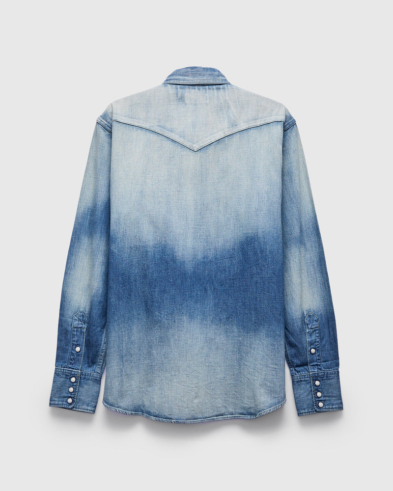MSP-5031 Denim Western Shirt in Used Indigo