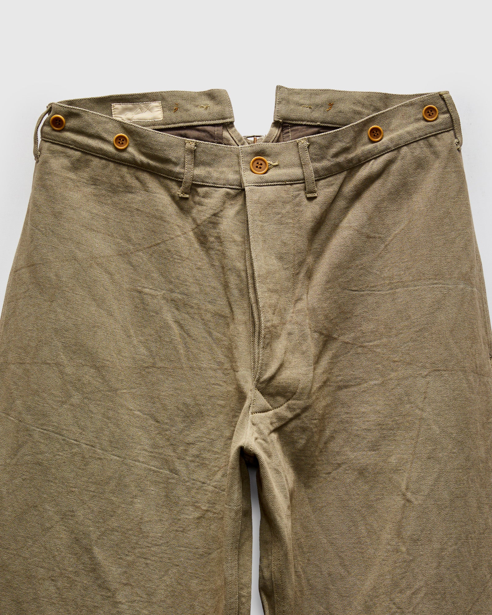 MSP-1031 French Work Trousers in Khaki – Blue Owl Workshop