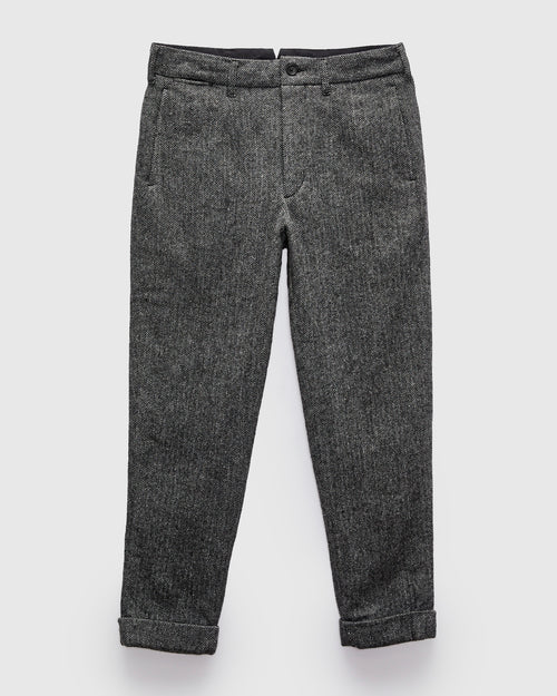 Andover Pants in Grey Poly Wool Herringbone