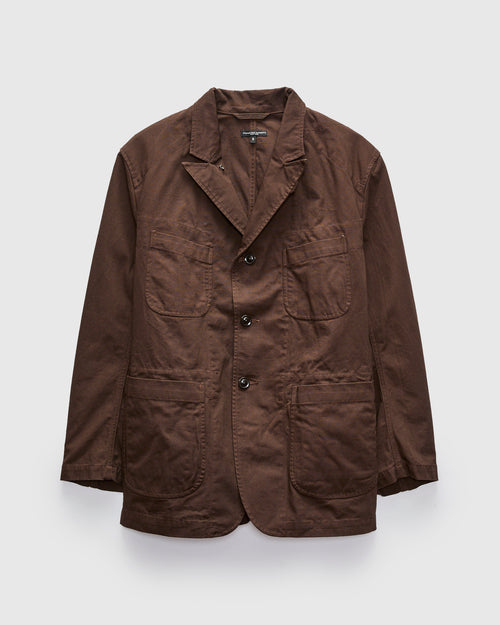 Bedford Jacket in Dark Brown Heavyweight Cotton Ripstop