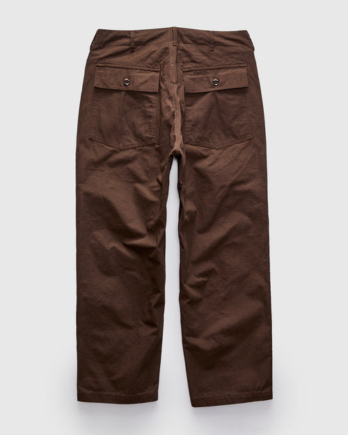 Fatigue Pants in Dark Brown Heavyweight Cotton Ripstop
