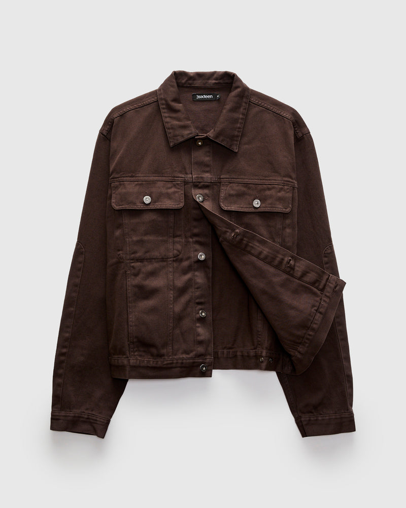 Trucker Jacket in Umber Twill