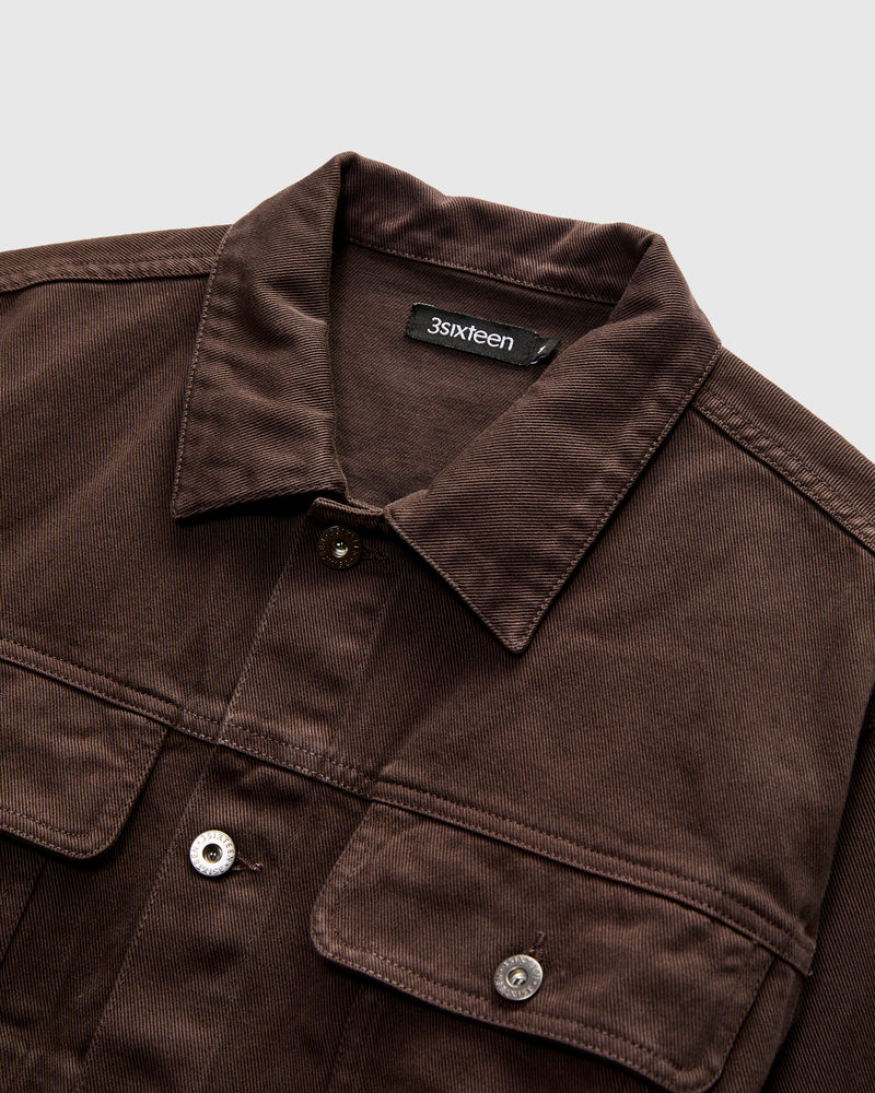 Trucker Jacket in Umber Twill