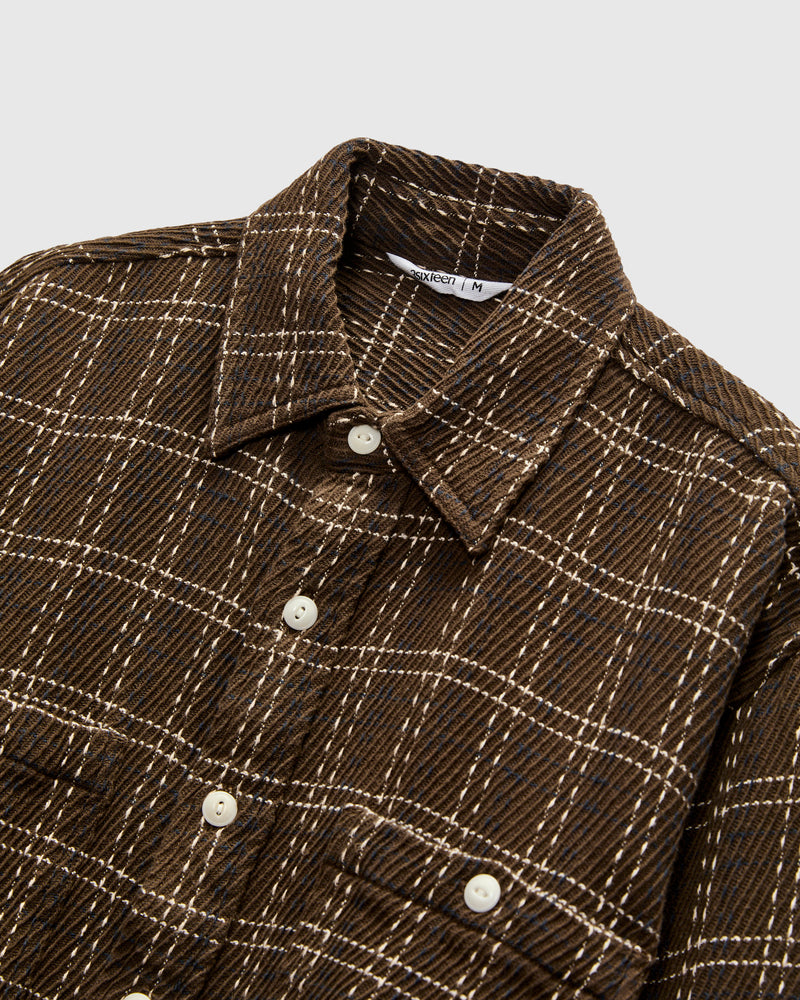 Utility Flannel in Espresso Twill Check