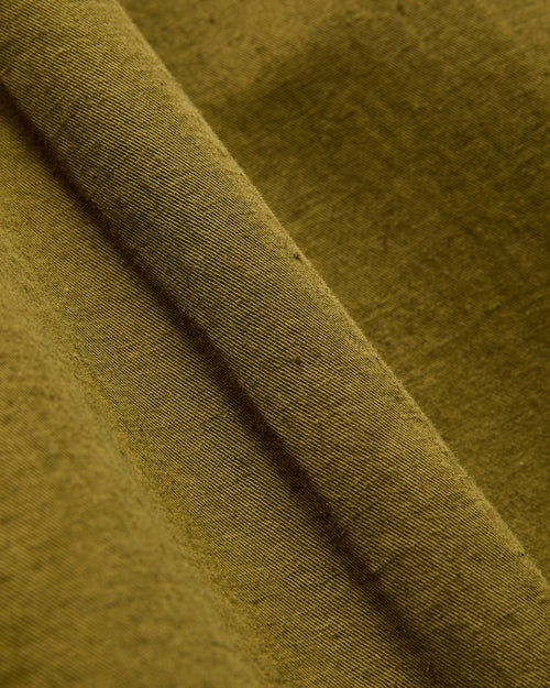 Architect Shirt in Dark Olive Cotton Hemp Gabardine