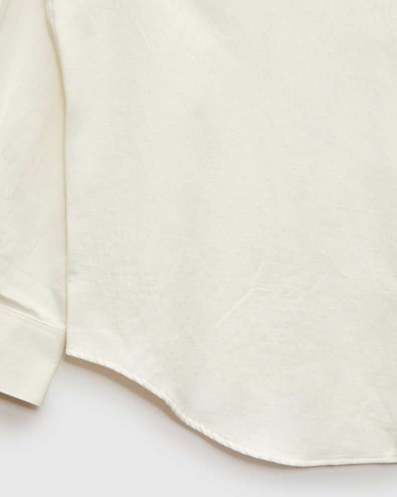 Architect Shirt in White Cotton Hemp Gabardine
