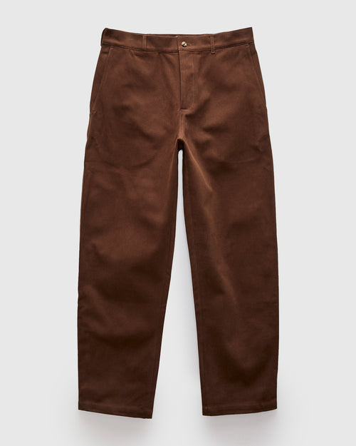 Balloon Trousers in Bark Brown Cotton Drill