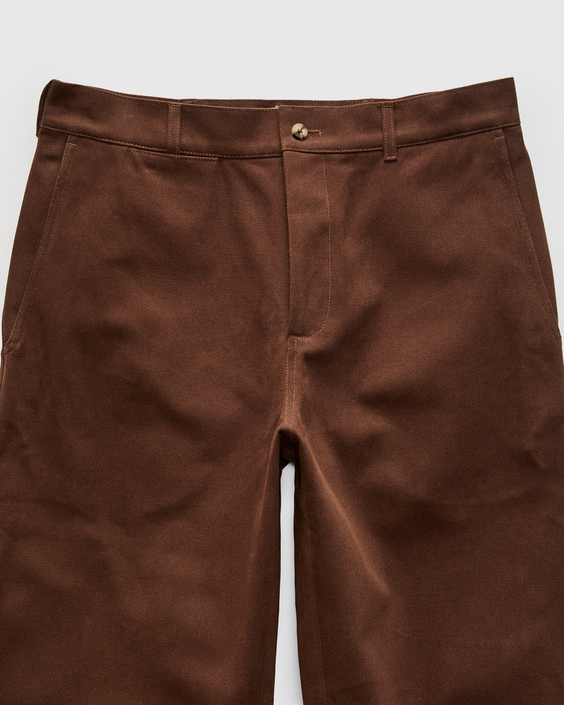 Balloon Trousers in Bark Brown Cotton Drill