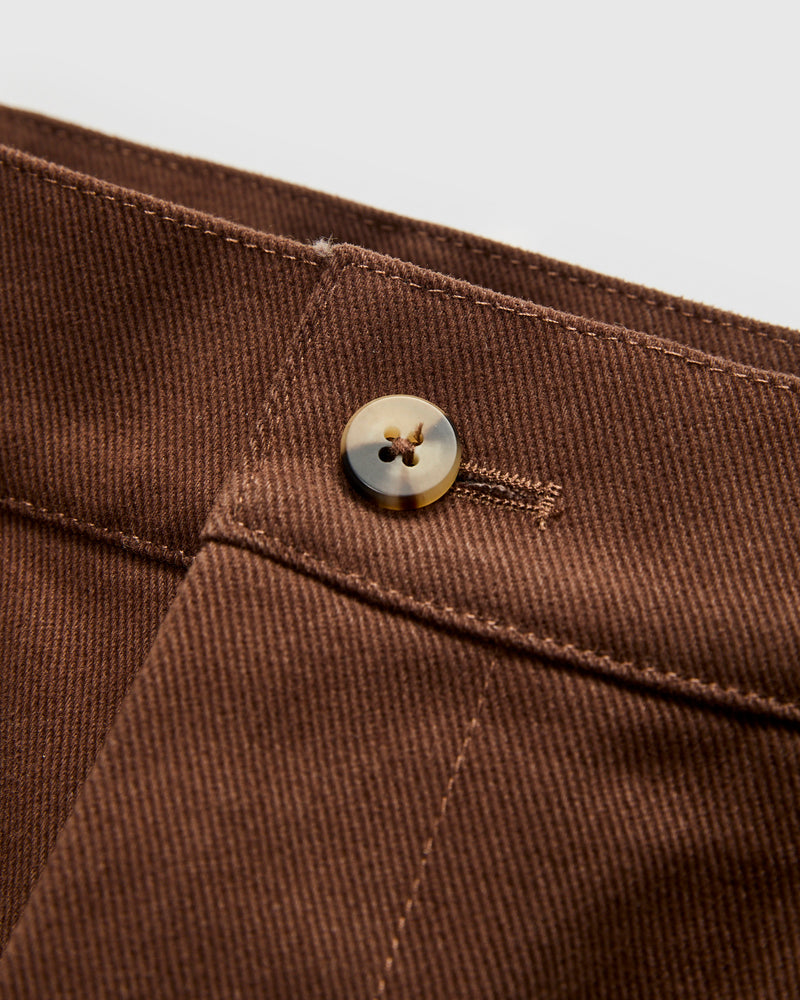 Balloon Trousers in Bark Brown Cotton Drill