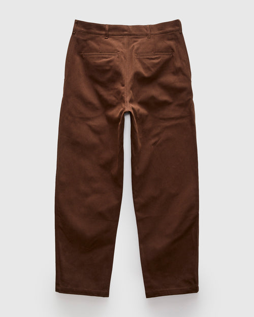 Balloon Trousers in Bark Brown Cotton Drill