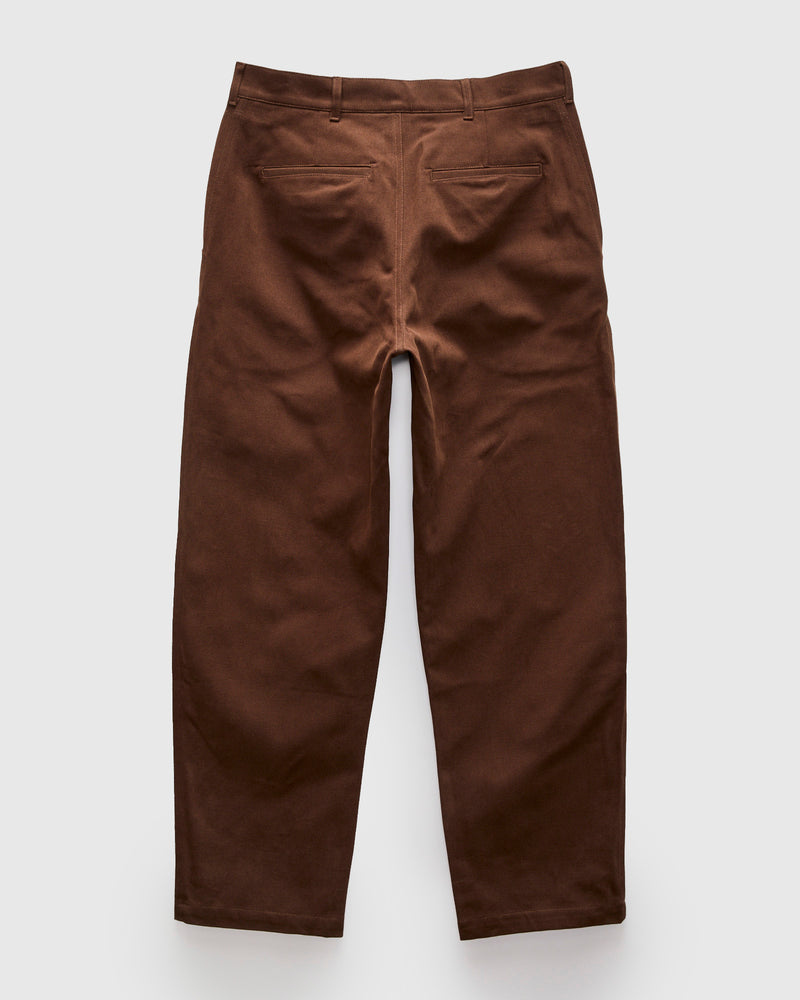 Balloon Trousers in Bark Brown Cotton Drill