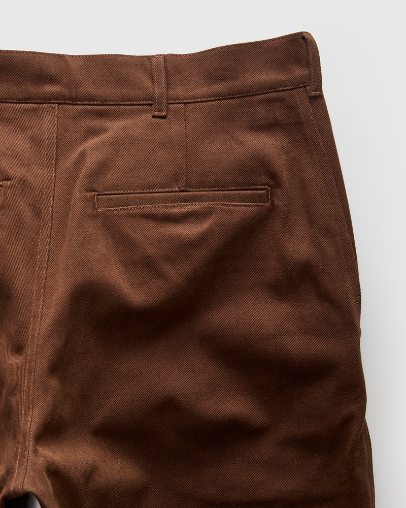 Balloon Trousers in Bark Brown Cotton Drill