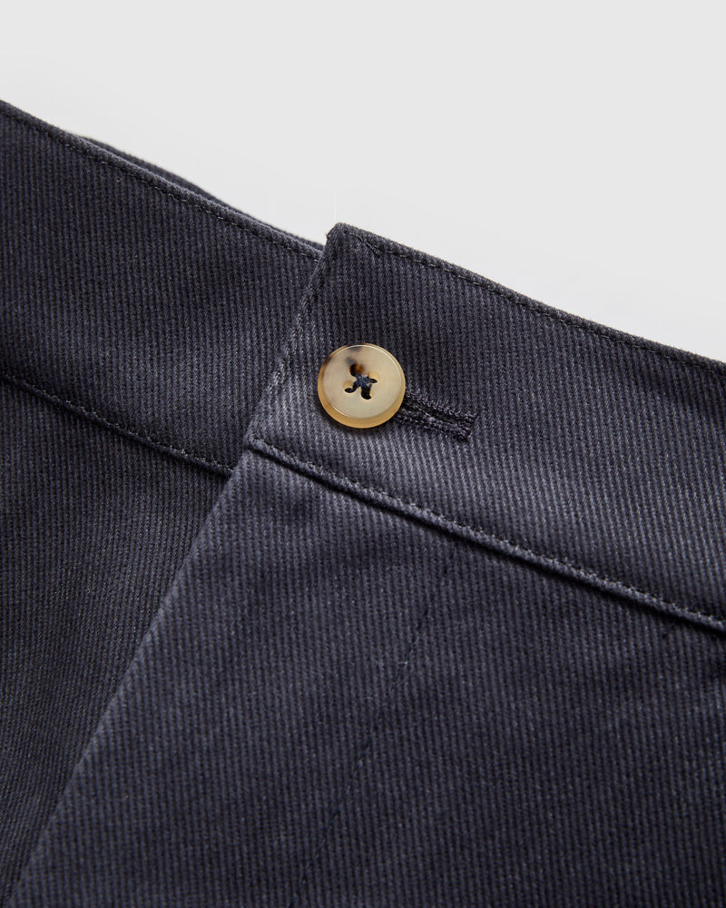 Balloon Trousers in Dark Navy Cotton Drill