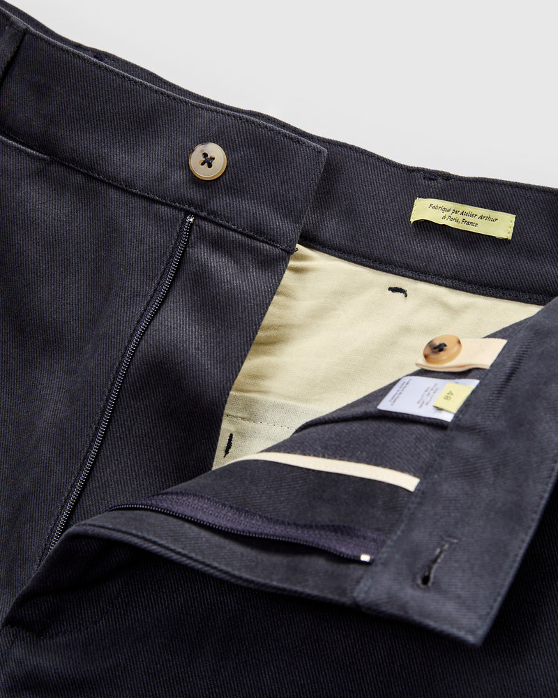Balloon Trousers in Dark Navy Cotton Drill